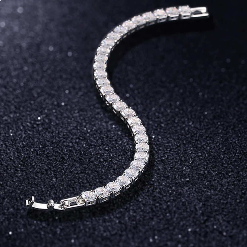 Sterling Silver CZ tennis bracelet - Picture 2 of 4